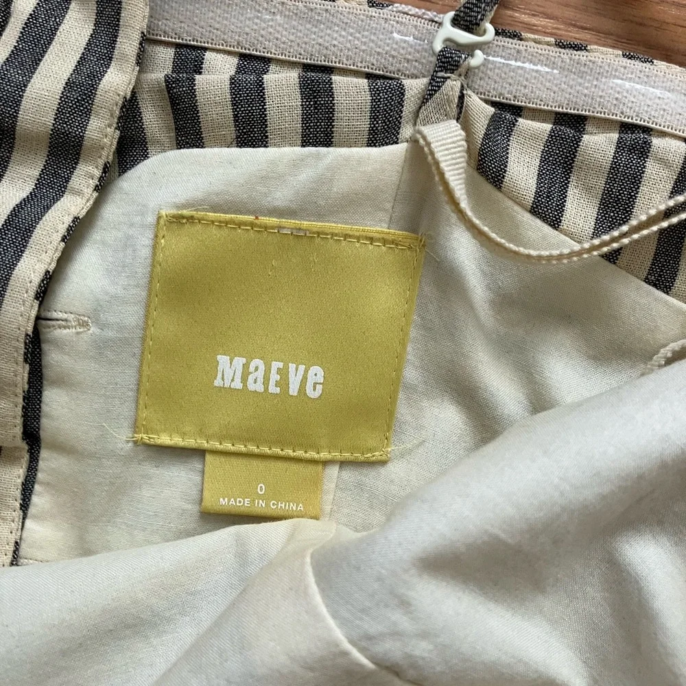 Anthropologie Maeve Striped Linen Blend Dress Size 0 EUC - Picture 9 of 14